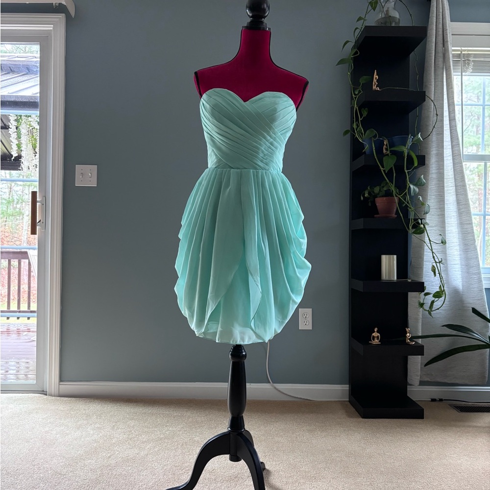 Strapless Light Blue Dress